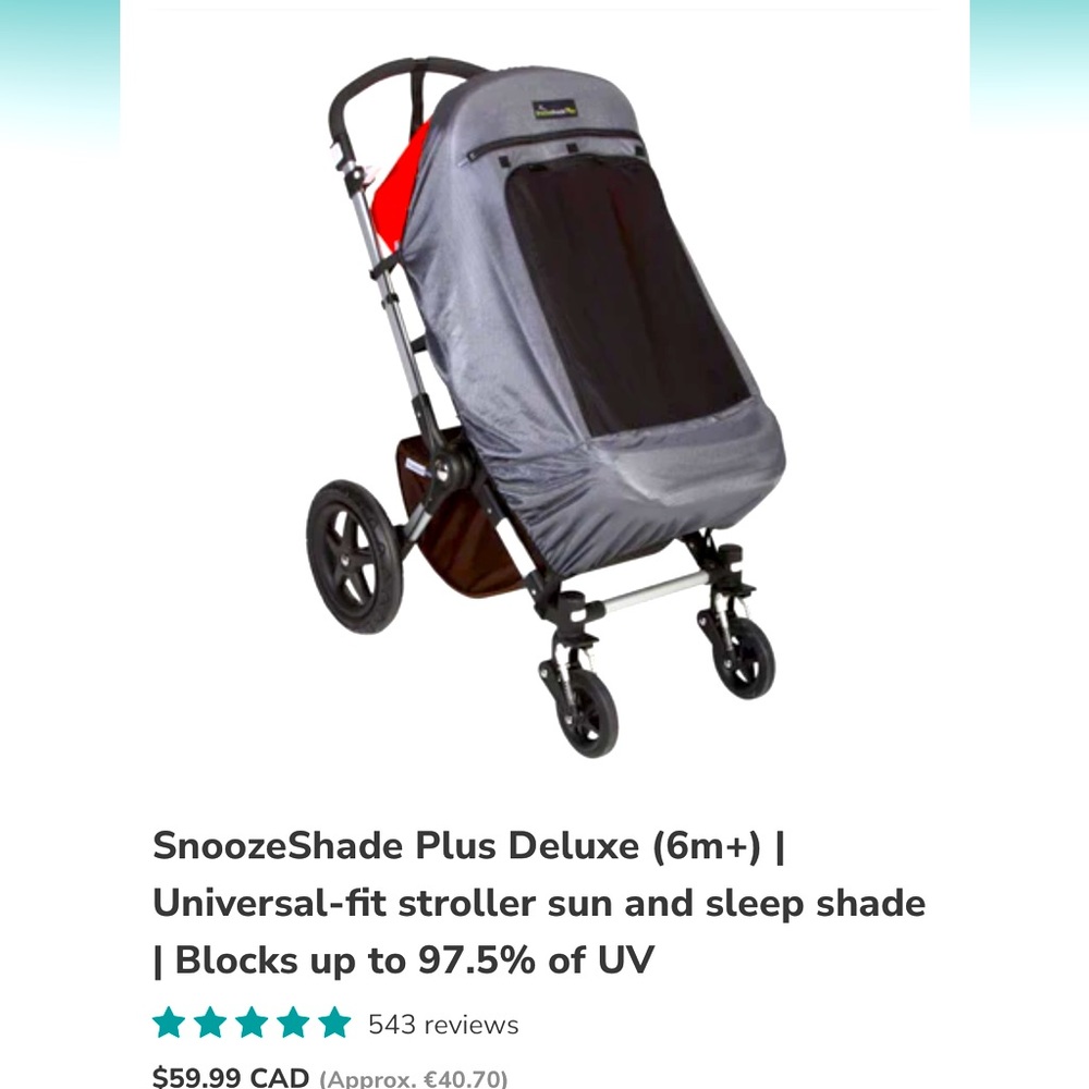 SnoozeShade plus deluxe stroller cover